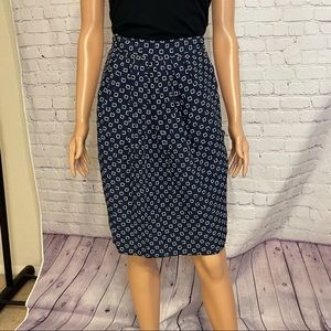 Liz Claiborne High Waist Business Formal Navy Blue Skirt Zipper size 6p